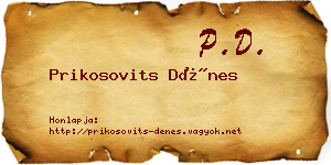 Prikosovits Dénes névjegykártya